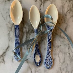 Blue and White porcelain Tea Spoons (set of 3)